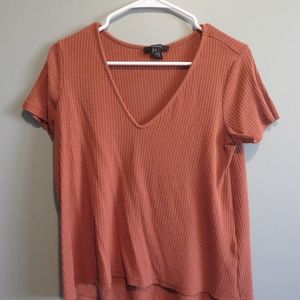 Burnt orange V-neck top